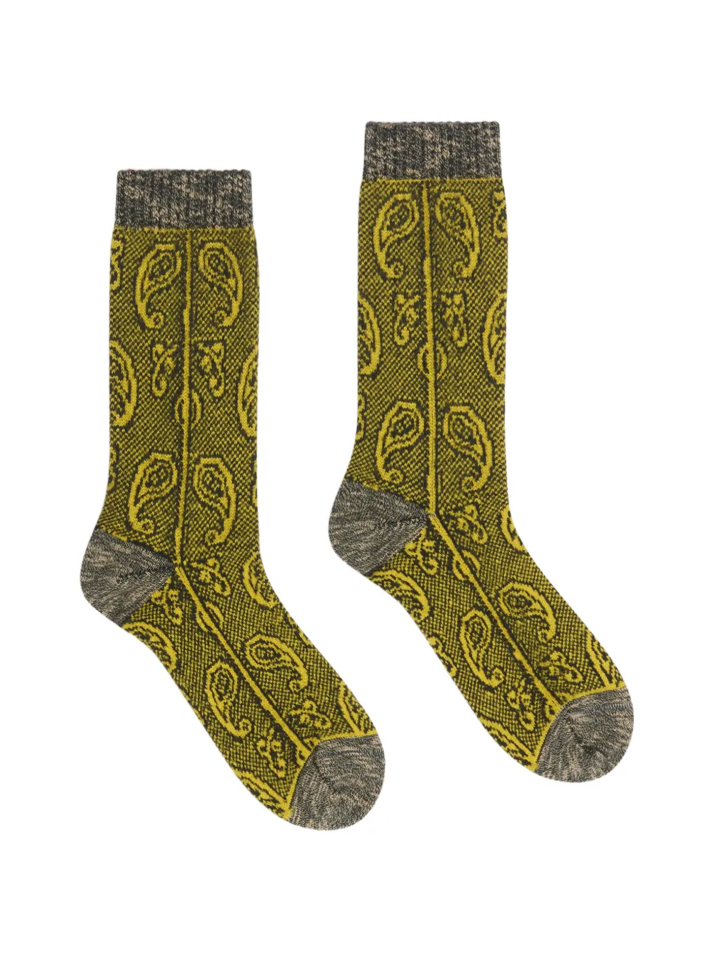 Dries Van Noten Jacquard Wool Socks In Green