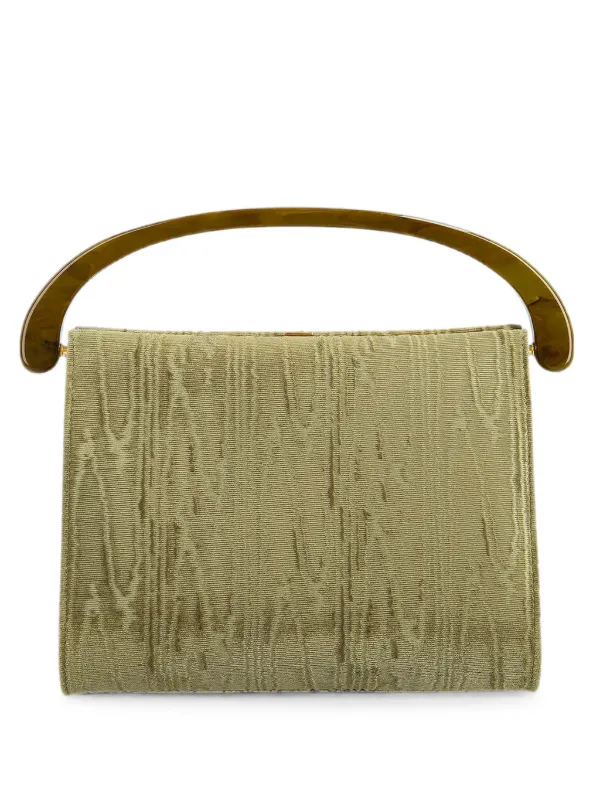 Dries Van Noten Medium Velvet Bag in Green