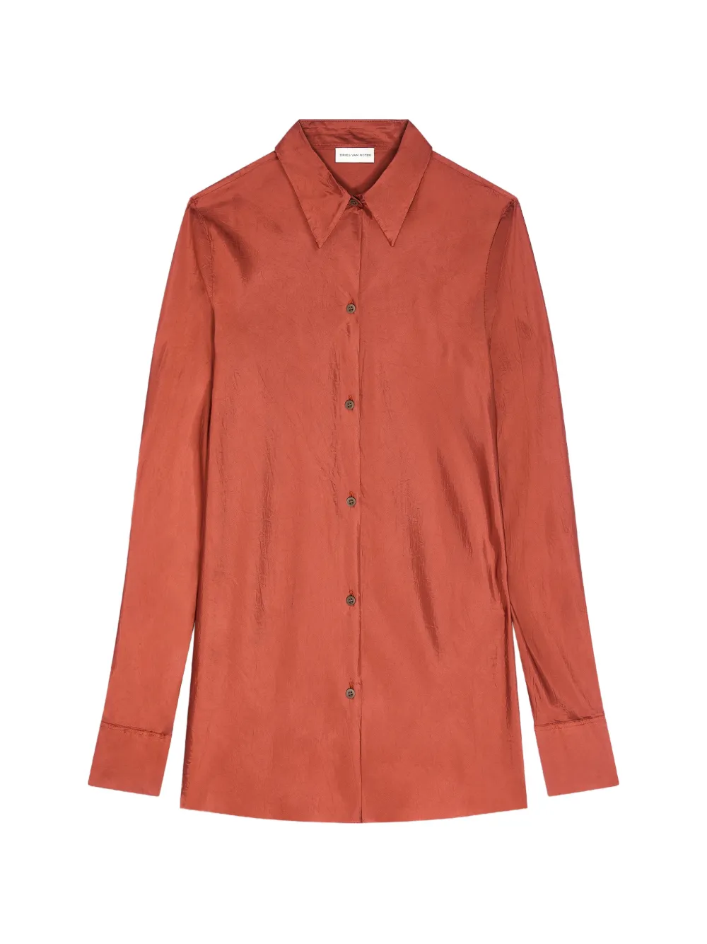 DRIES VAN NOTEN Schmales Hemd aus Viskose - Orange