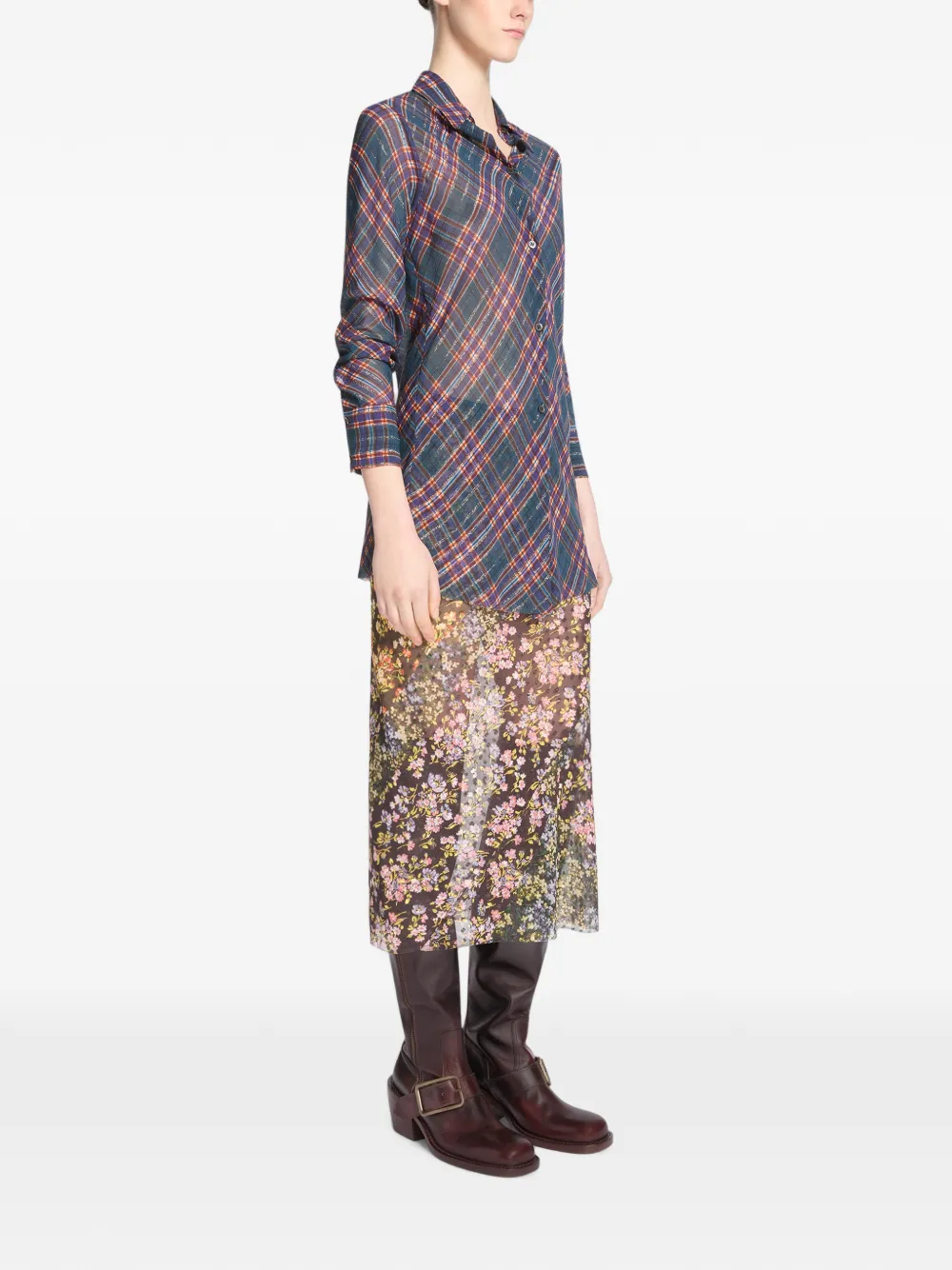 DRIES VAN NOTEN Lurex blouse Blauw