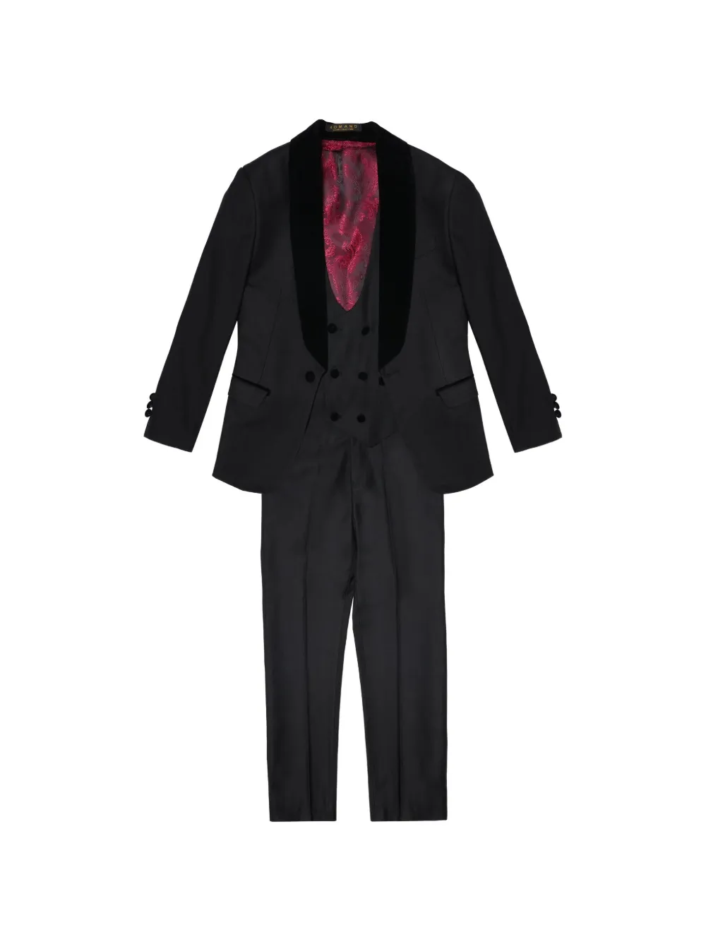 ROMANO KIDS shawl-lapel three-piece suit - Nero