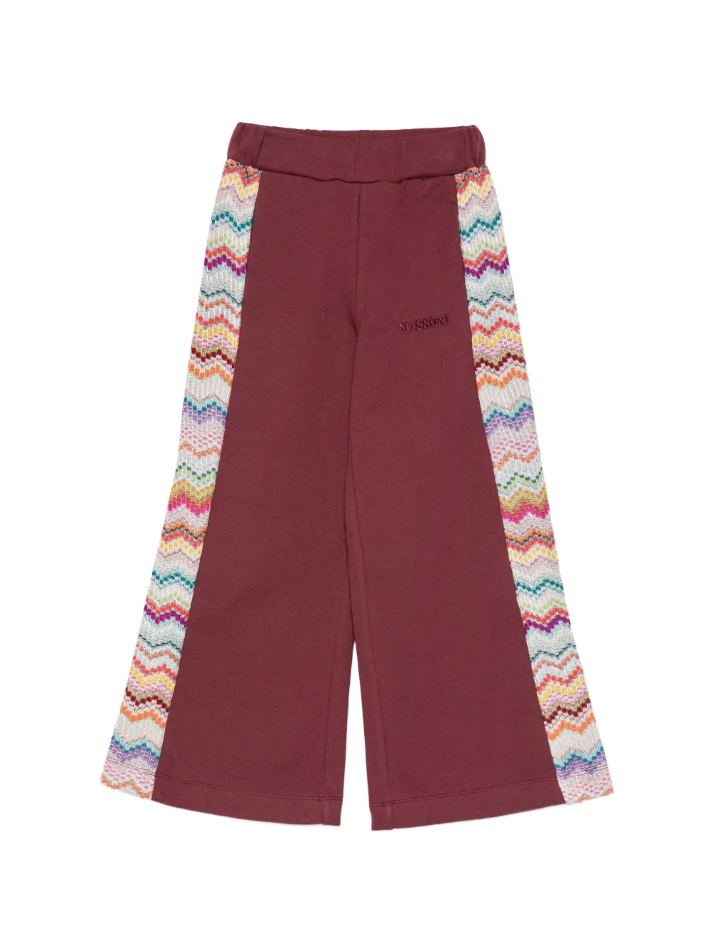 Missoni Kids zigzag-panel logo-embroidered track pants - Rosso