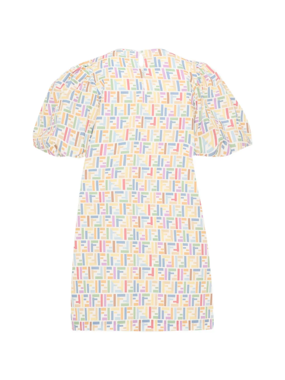Fendi Kids Mini-jurk met pofmouwen en FF-logo Wit