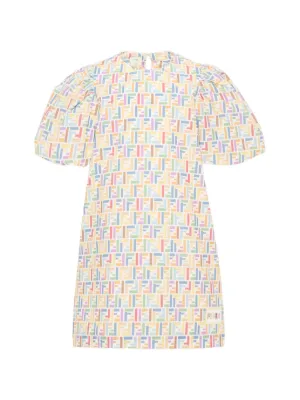 FENDI KIDS FFロゴ カットアウト ワンピース 10A Fendi Kids FFモノグラム カットアウトミニワンピース | ブラック