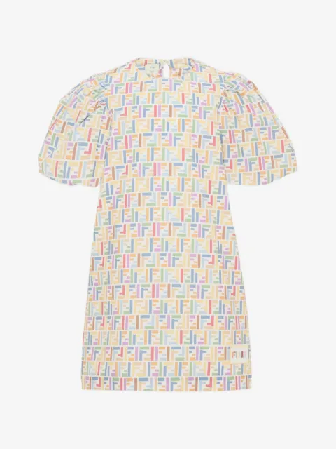 Fendi Kids vestido corto con mangas farol