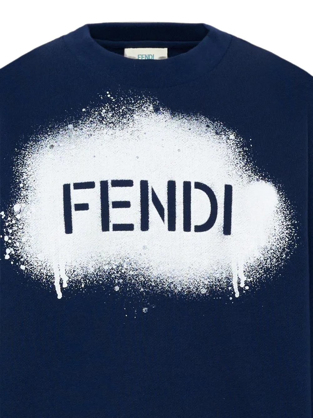 Fendi Kids Sweater met logoprint Blauw