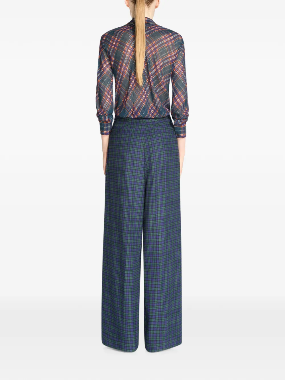 DRIES VAN NOTEN Broek met wijde pijpen Blauw