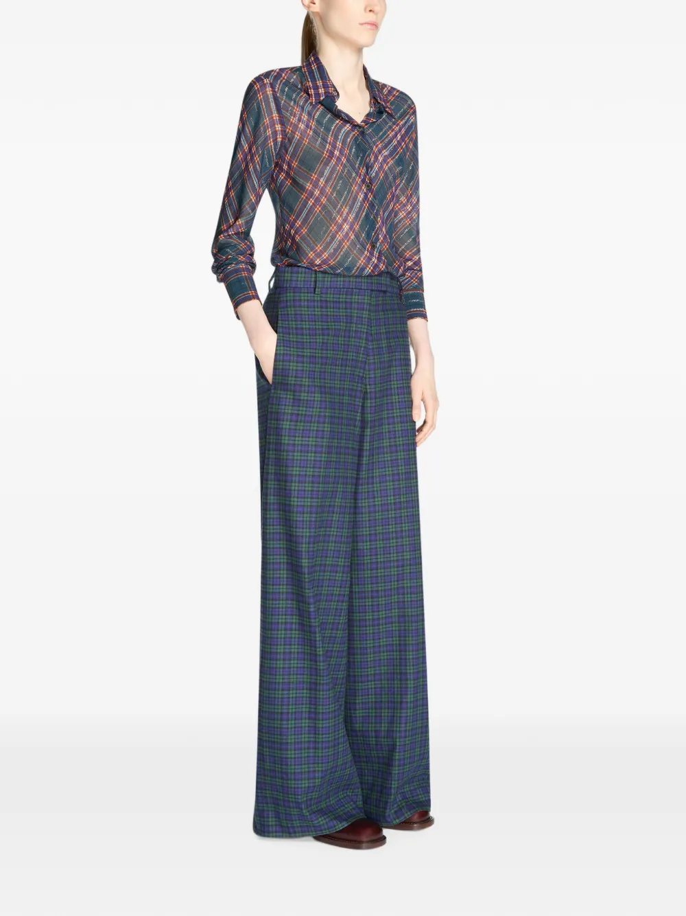 DRIES VAN NOTEN Broek met wijde pijpen Blauw