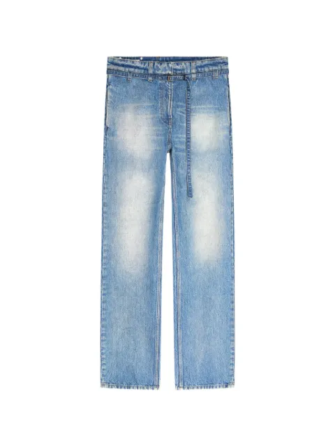 DRIES VAN NOTEN belted straight-leg denim pants