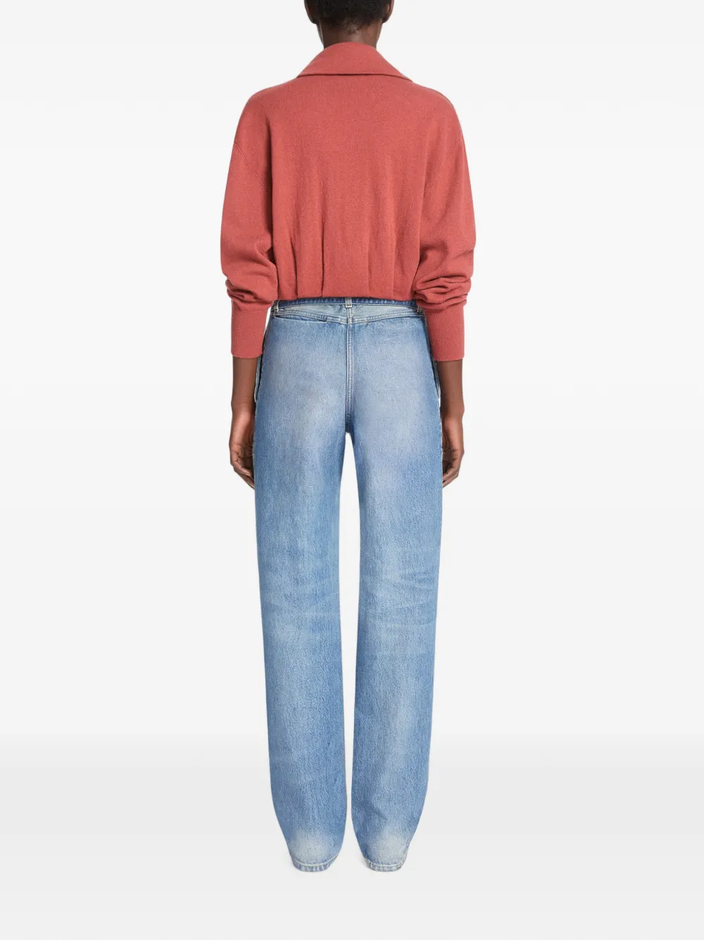 DRIES VAN NOTEN Straight denim broek met ceintuur Blauw
