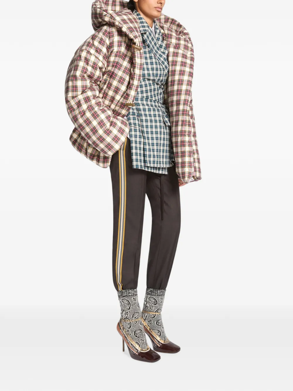 DRIES VAN NOTEN Flanellen donsjack Beige