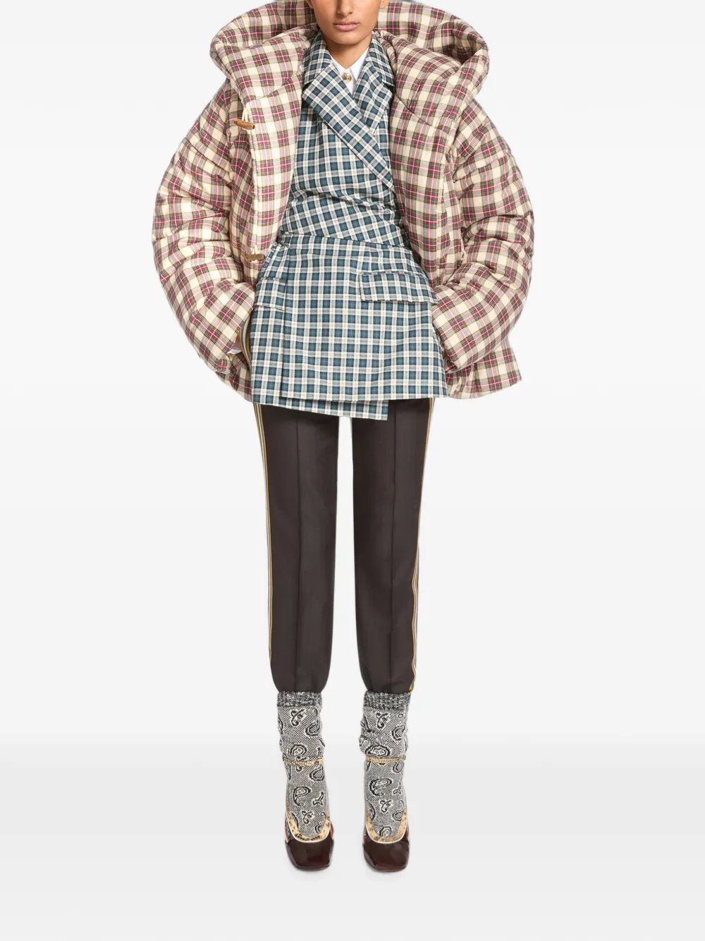 DRIES VAN NOTEN Flanellen donsjack Beige