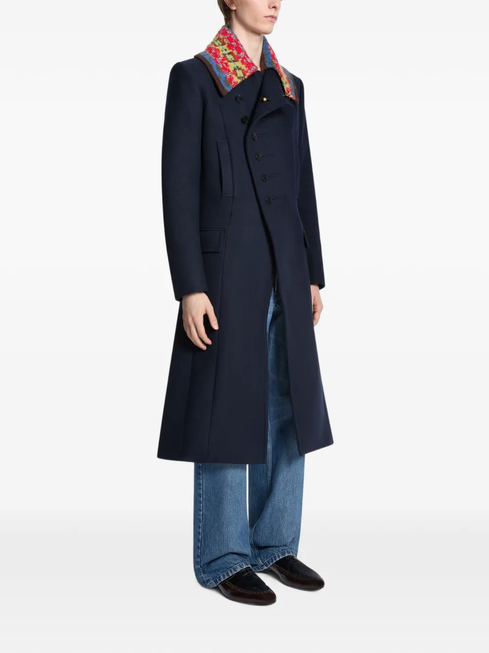 DRIES VAN NOTEN Wollen jas Blauw
