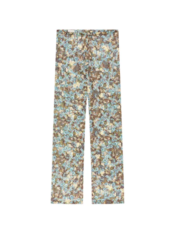 Dries Van Noten Elasticated Pleated Trousers in Blue