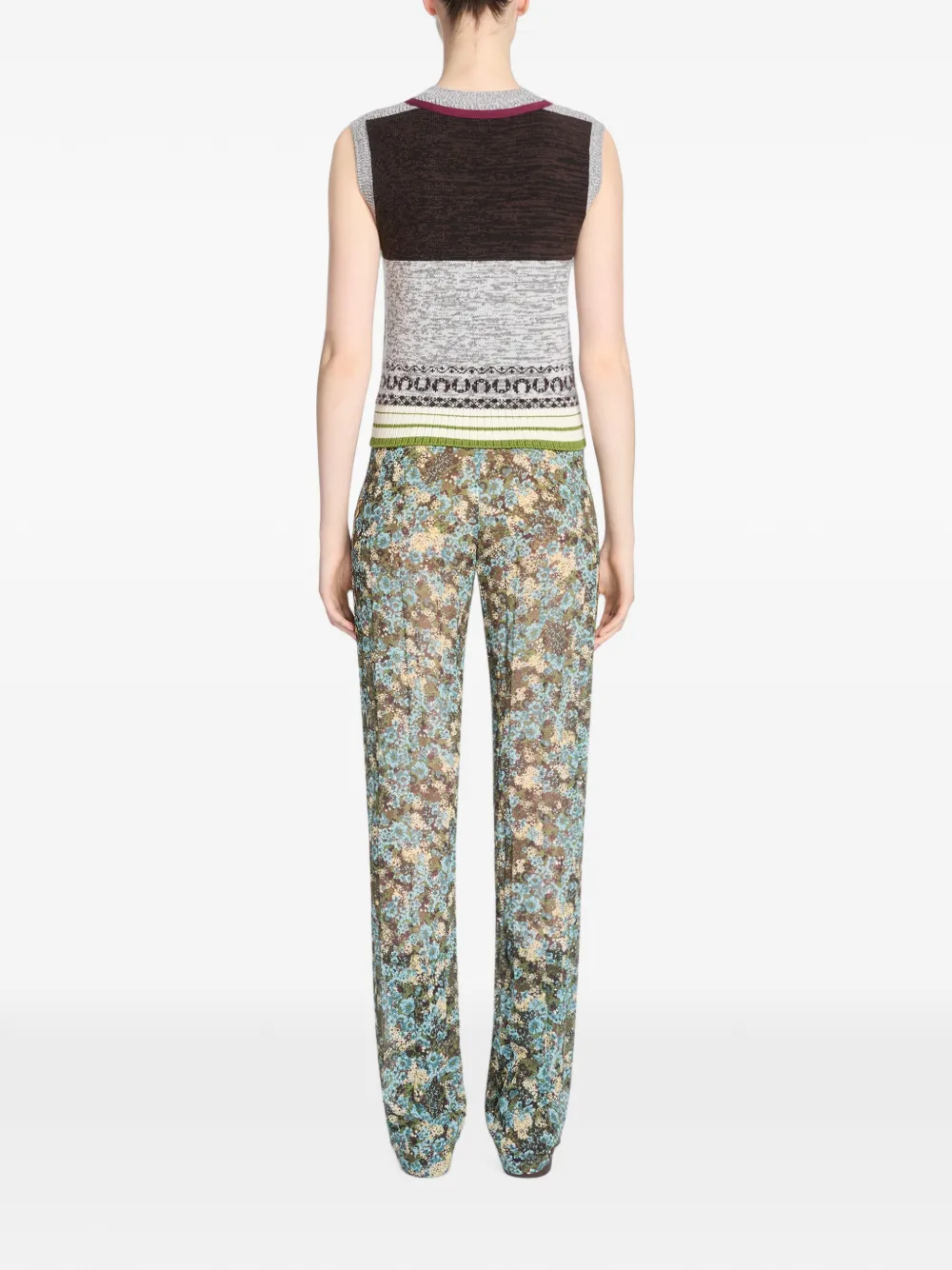DRIES VAN NOTEN Elasticated Pleated Trousers in Blue, view 4