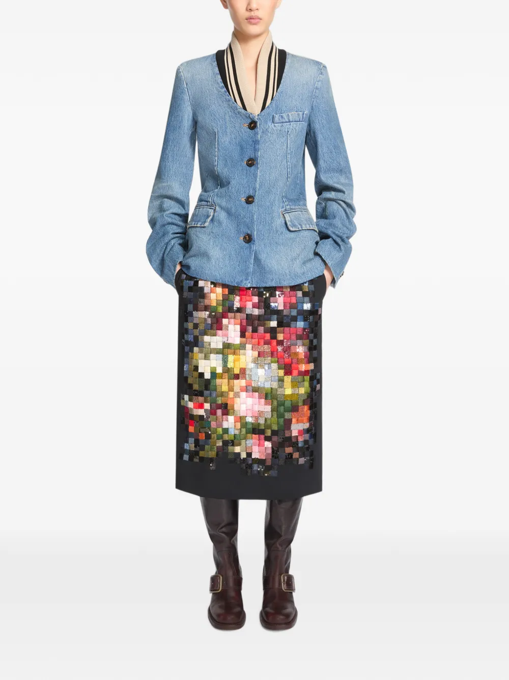 DRIES VAN NOTEN Denim blazer Blauw