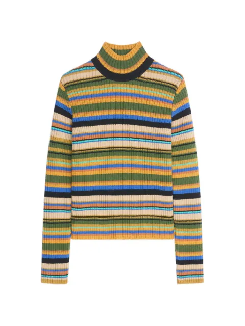DRIES VAN NOTEN suéter de lana tejido de canalé