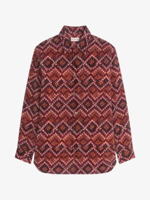 DRIES VAN NOTEN camisa de pana estampada
