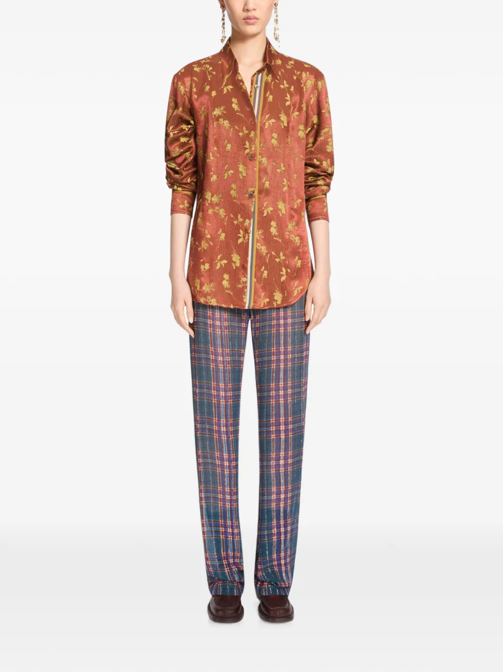 DRIES VAN NOTEN Blouse met jacquard Oranje