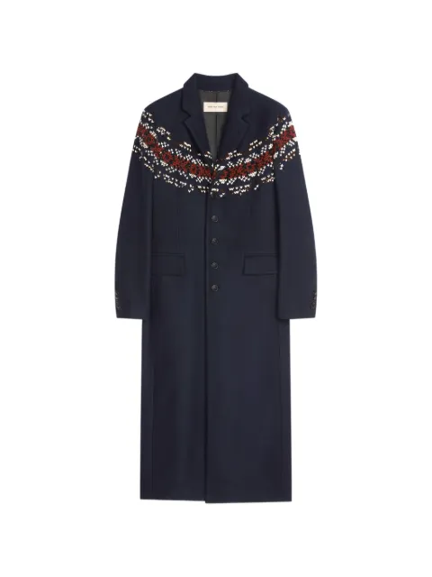 DRIES VAN NOTEN embroidered wool coat