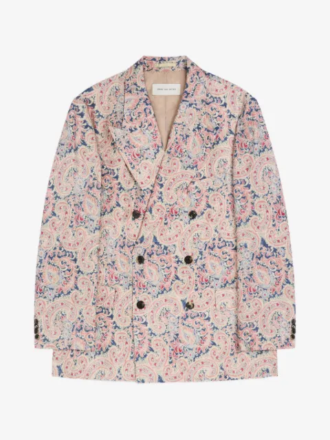 DRIES VAN NOTEN jacquard double-breasted blazer