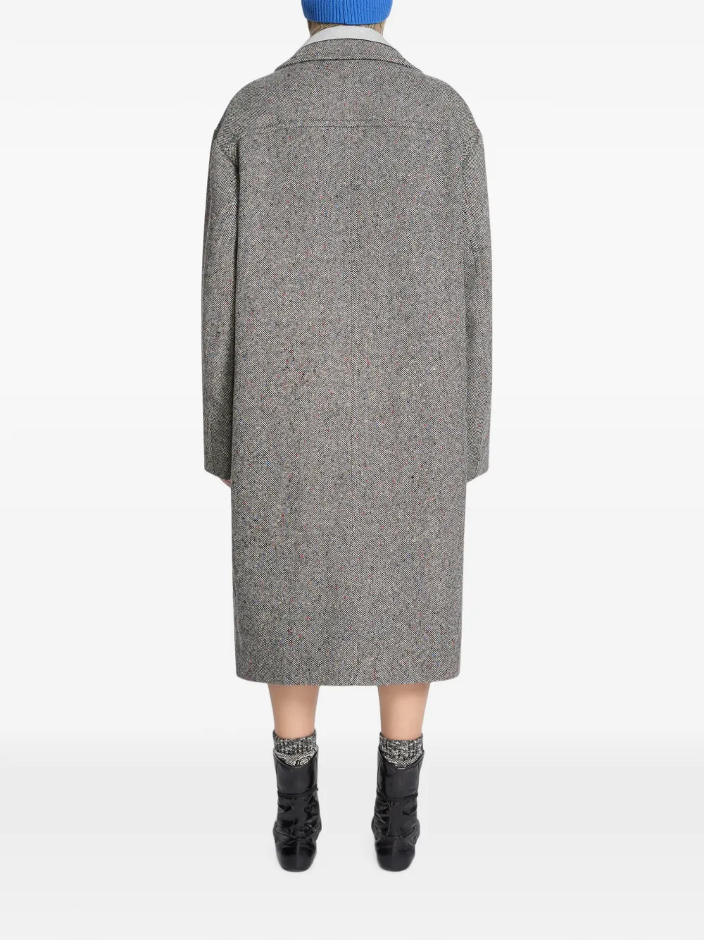 DRIES VAN NOTEN Oversized wollen tweed jas Grijs