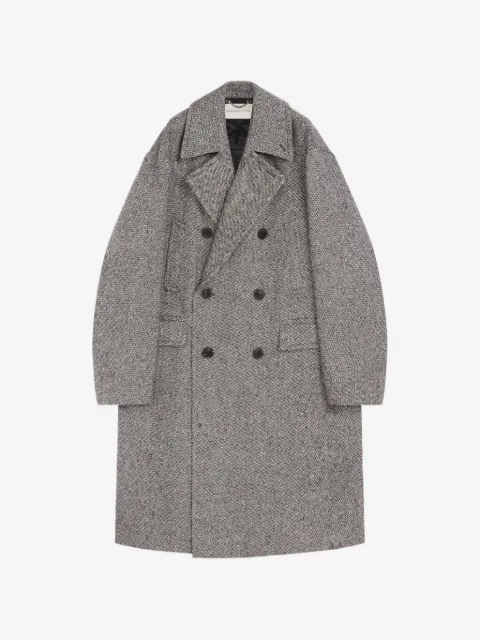 DRIES VAN NOTEN oversized wool tweed coat