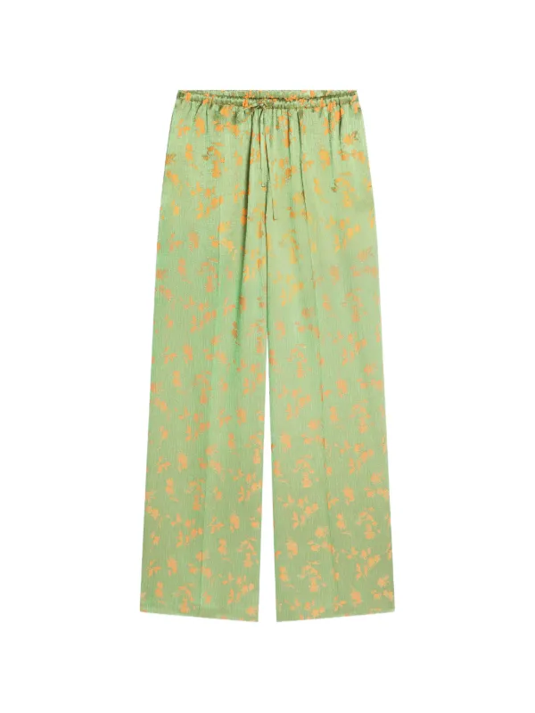 Dries Van Noten Elasticated Jacquard Trousers in Green