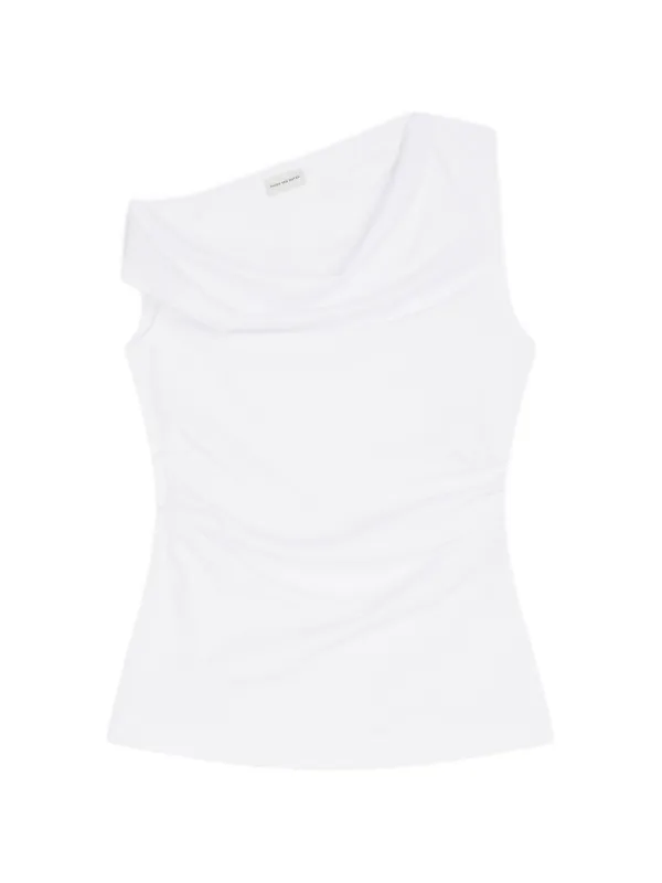 Dries Van Noten Off-shoulder Jersey Top in White