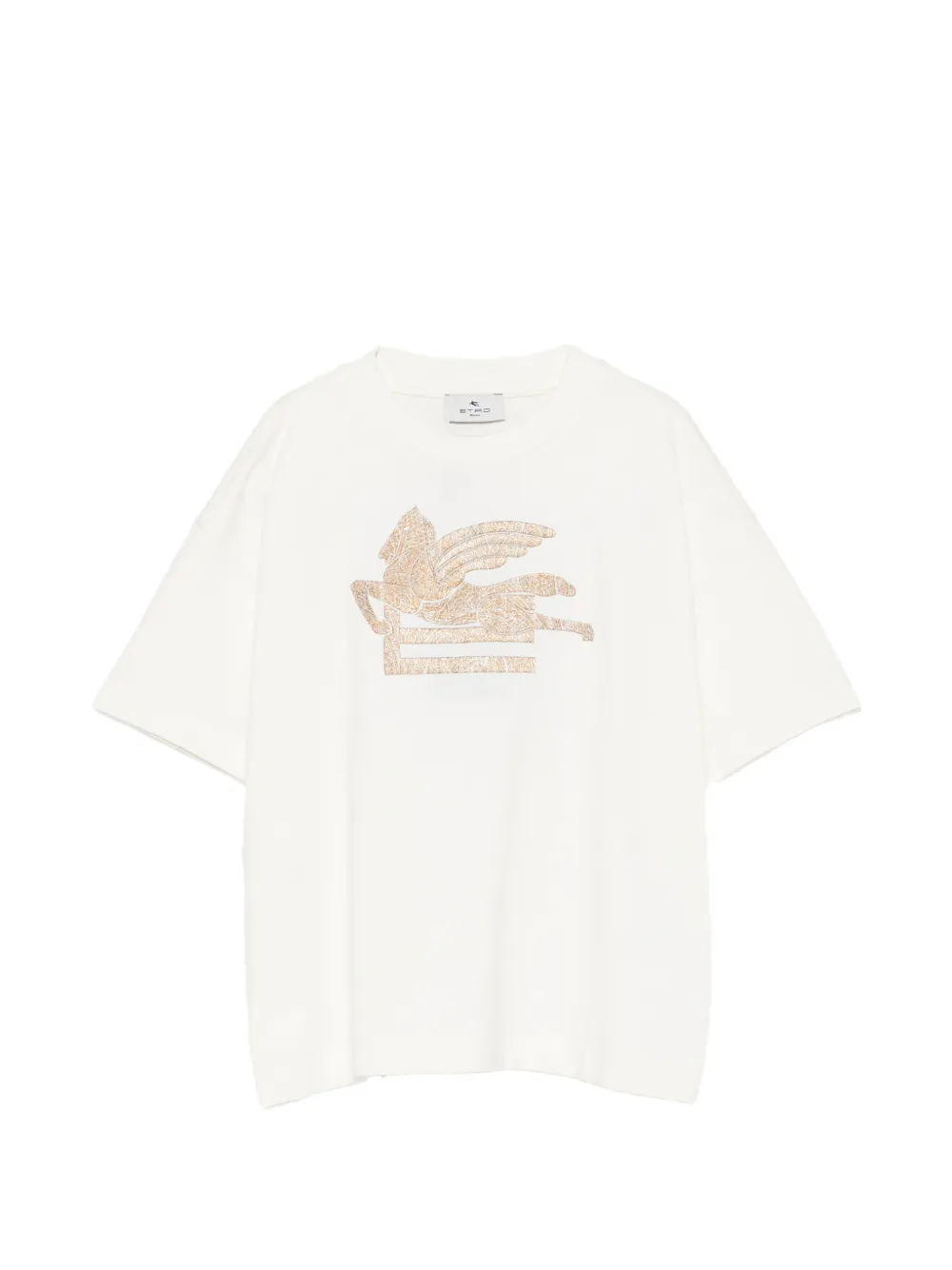 ETRO KIDS Pegaso-embroidered T-shirt - Toni neutri
