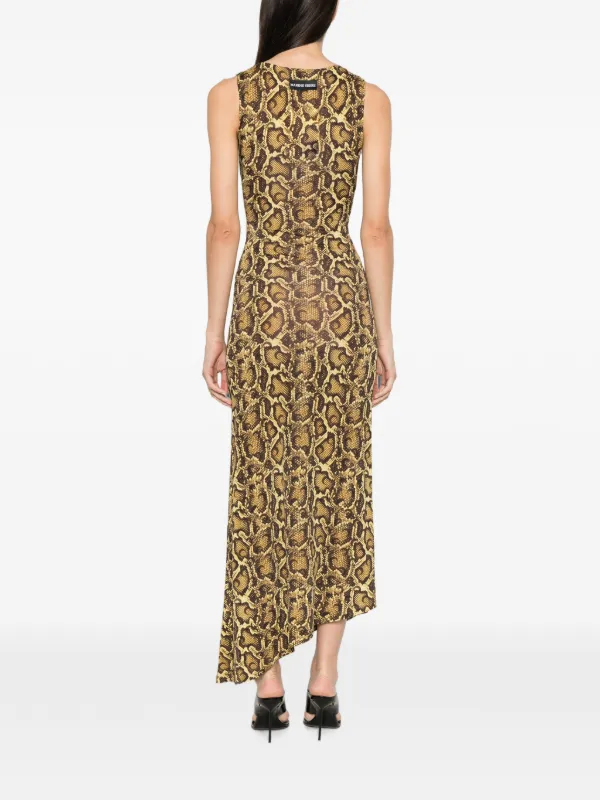 marine serre brown dress snake-print Asymmetric | Pants:42 Crafted from 62% recycled upload-20231120 Black Dress - Long