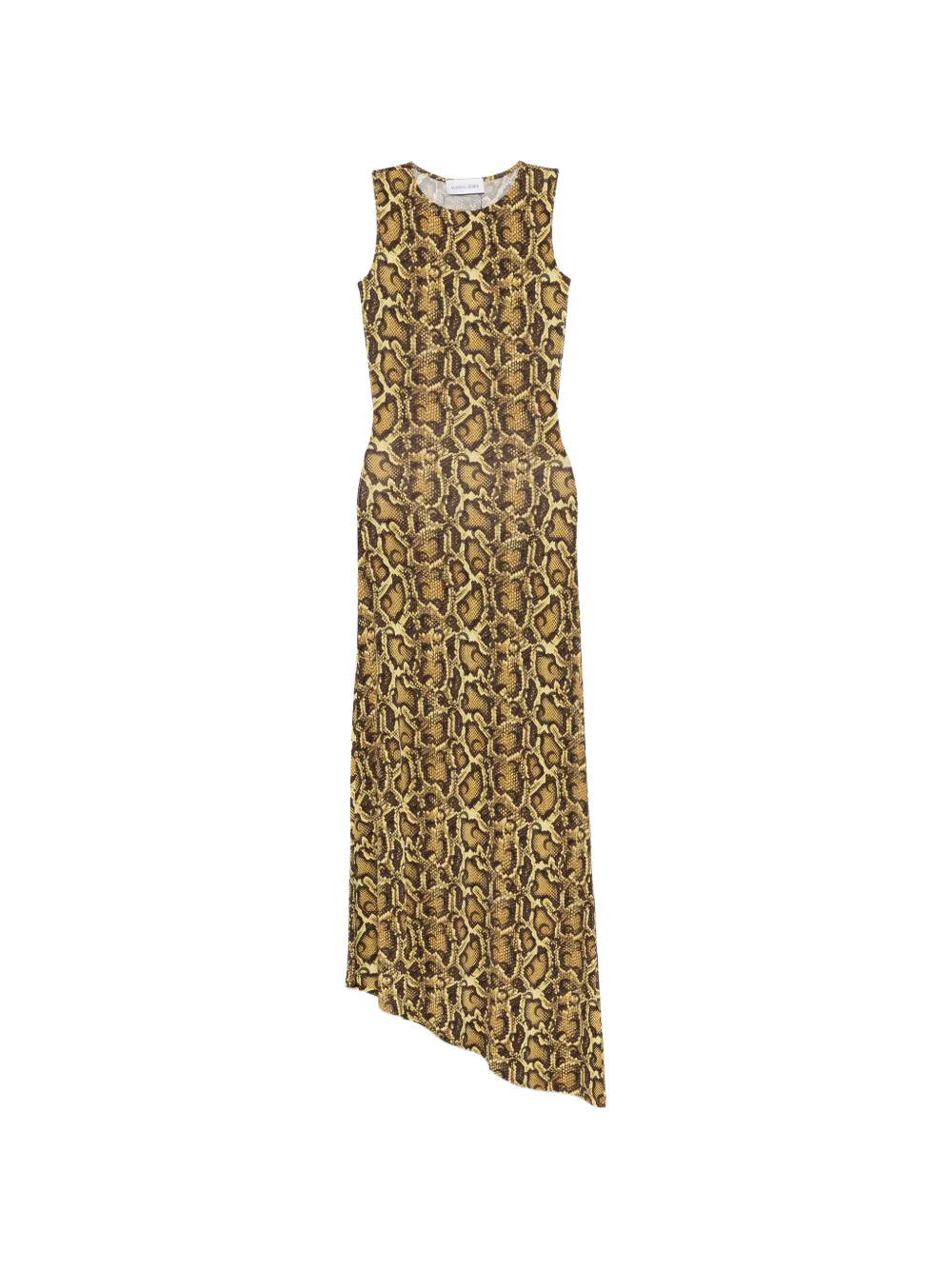 Marine Serre snake-print asymmetric dress - Brown