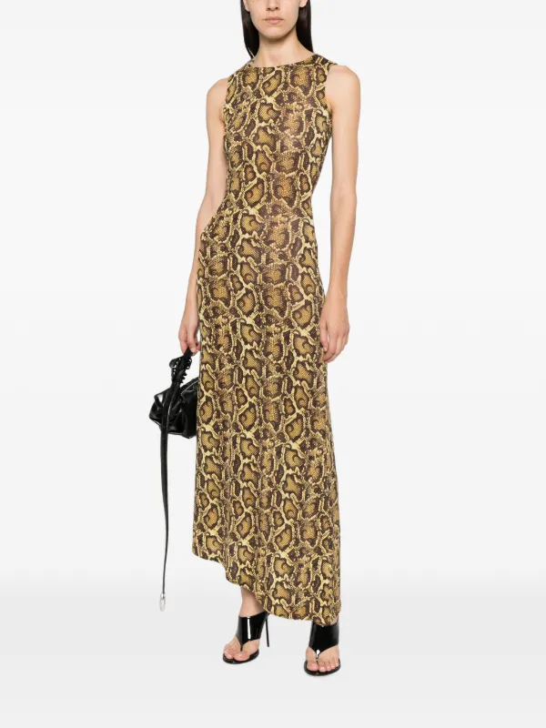 marine serre dress brown snake-print Asymmetric | over python print Soft