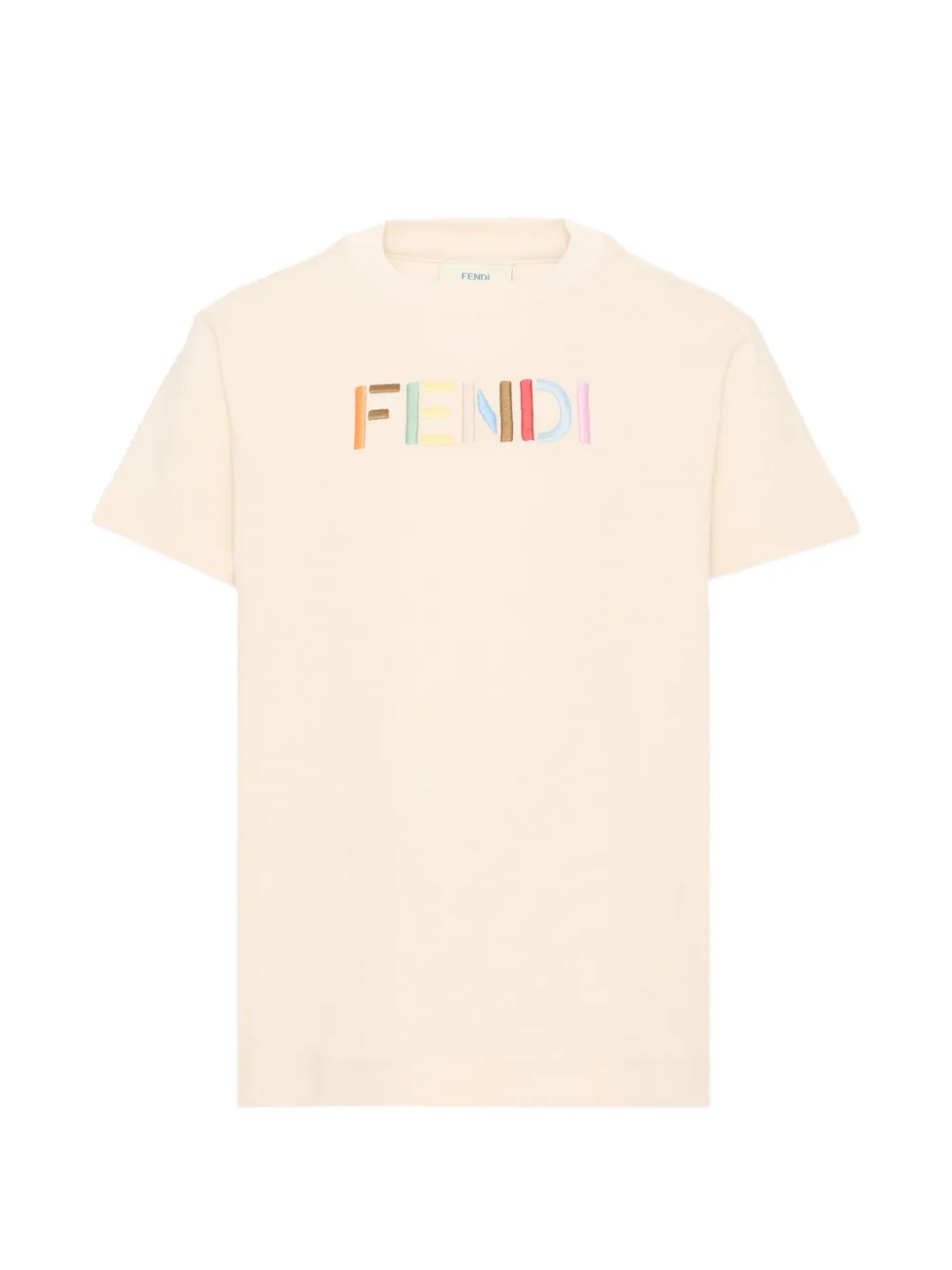 Fendi Kids logo-embroidered T-shirt - Toni neutri