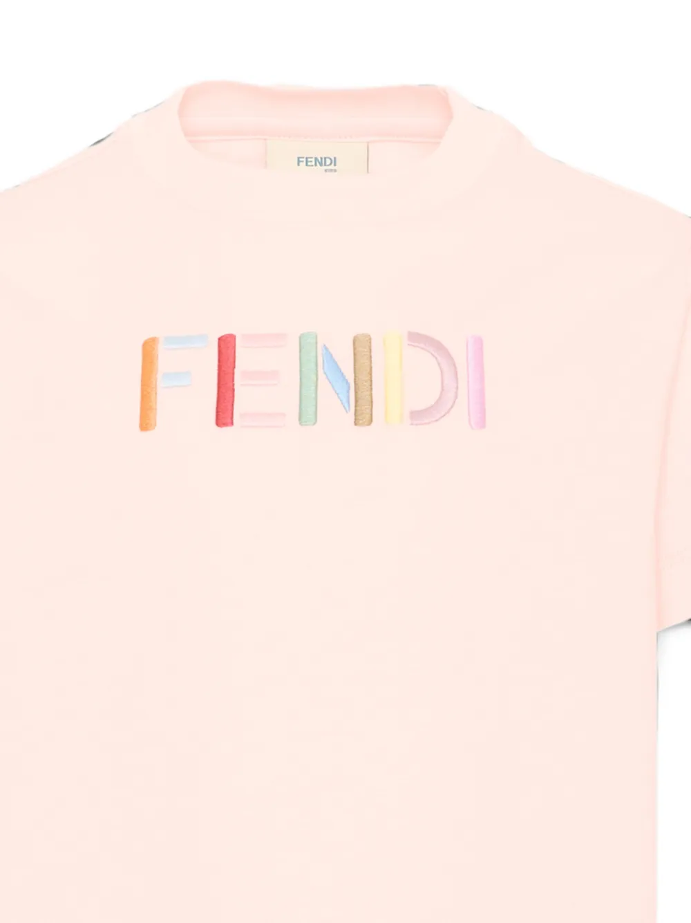 Fendi Kids T-shirt met geborduurd logo Roze