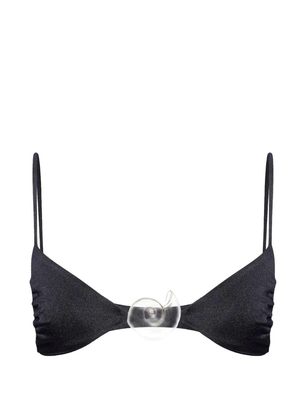 Salt & Wave Aphrodite Shell-detail Bikini Top In Black