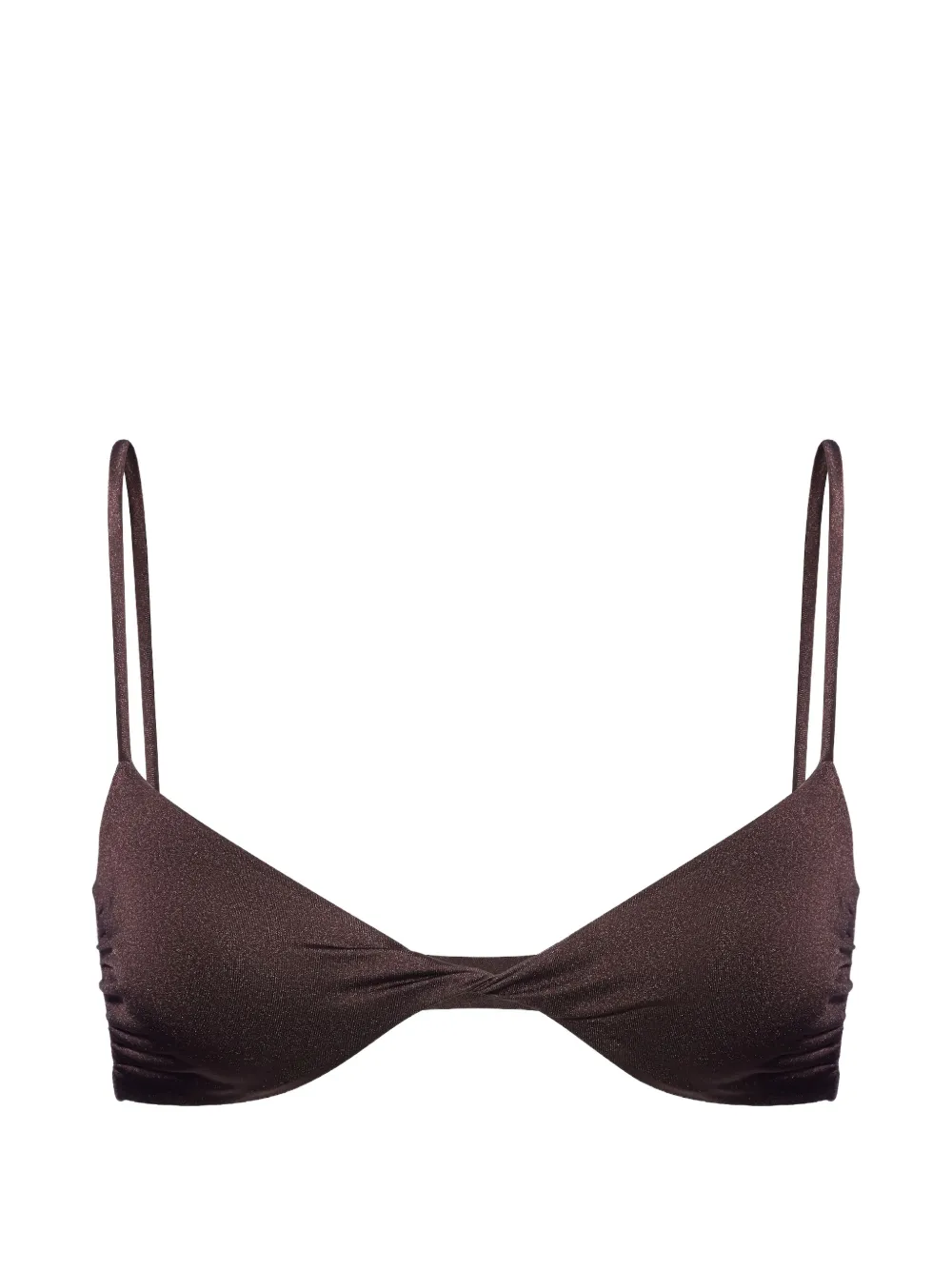 Salt & Wave Twist-detail Bikini Top In Brown