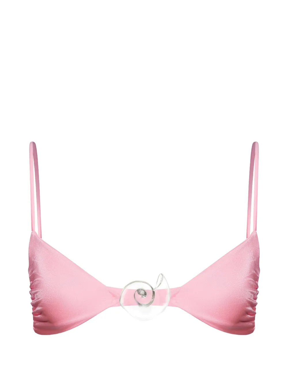 Salt & Wave Magda Shell-detail Bikini Top In Pink