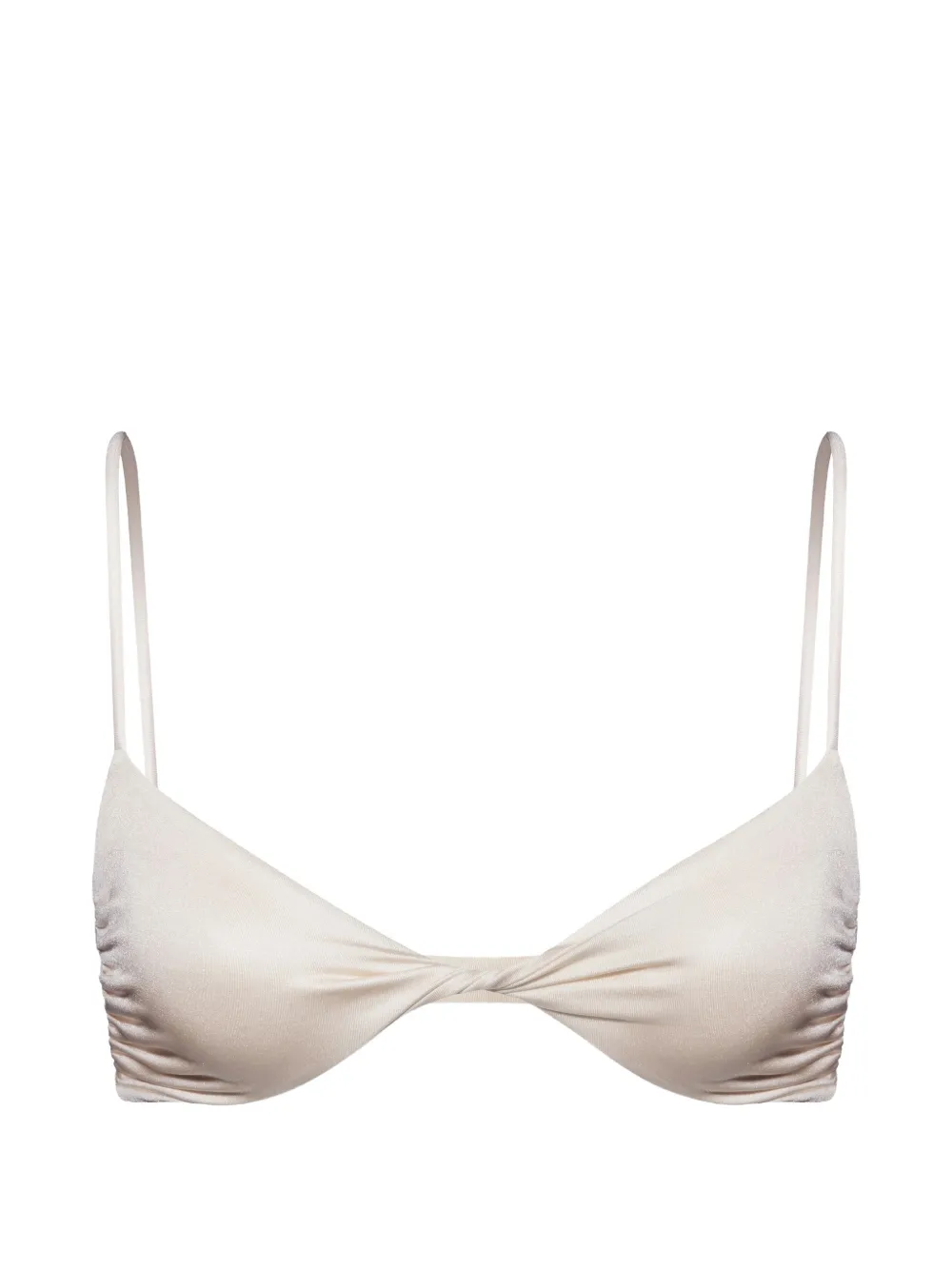 Salt & Wave Twist-detail Bikini Top In White
