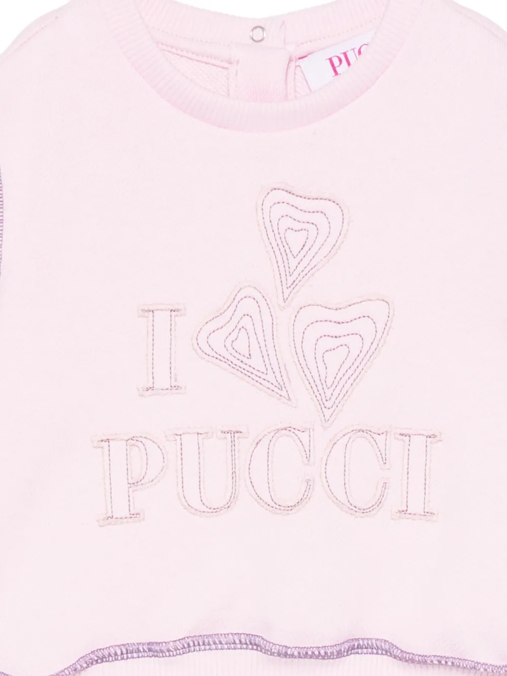 PUCCI Junior Sweater met geborduurd logo en contrasterende stiksels Roze