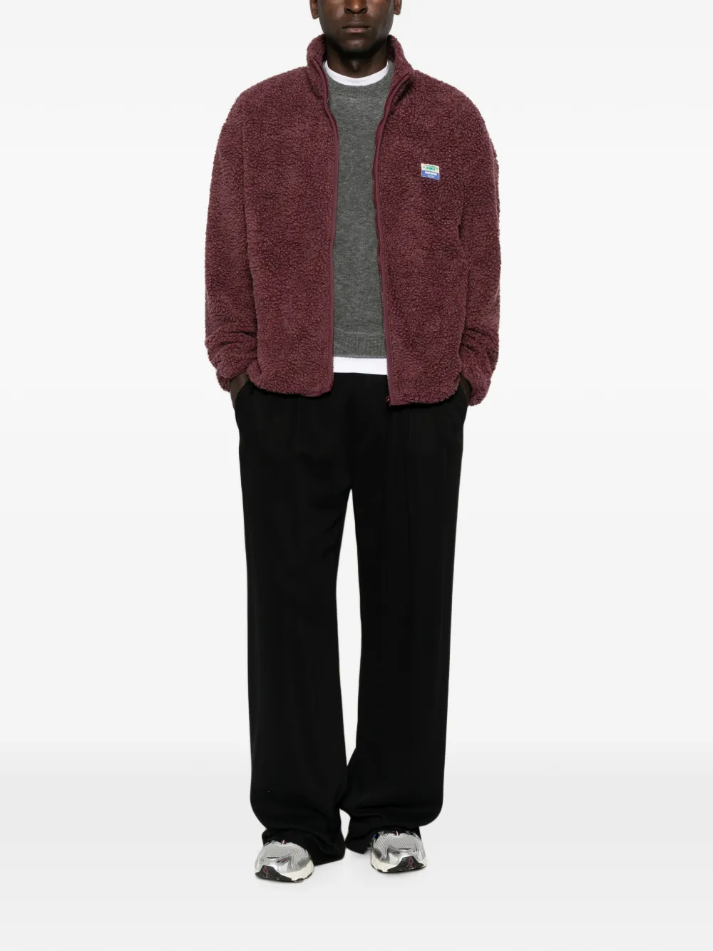 American Vintage Sweater met logopatch Rood