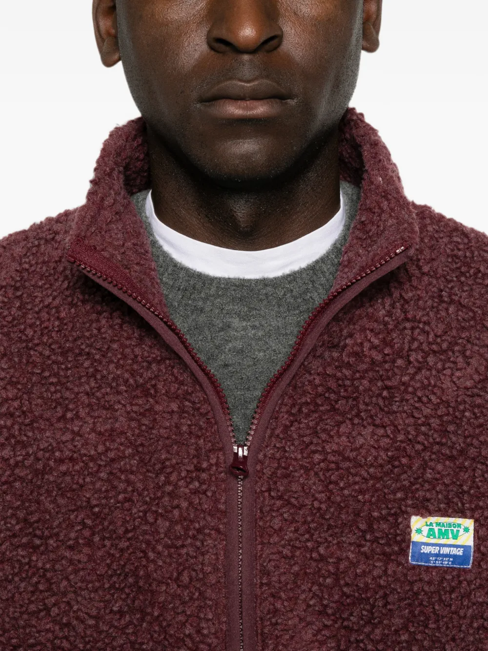 American Vintage Sweater met logopatch Rood