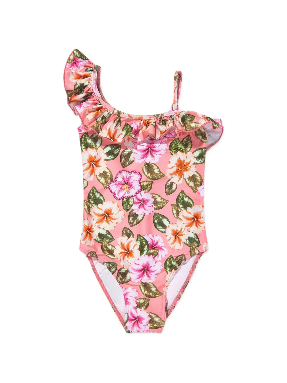 SELINIACTION KIDS floral-print ruffled swimsuit - Rosa