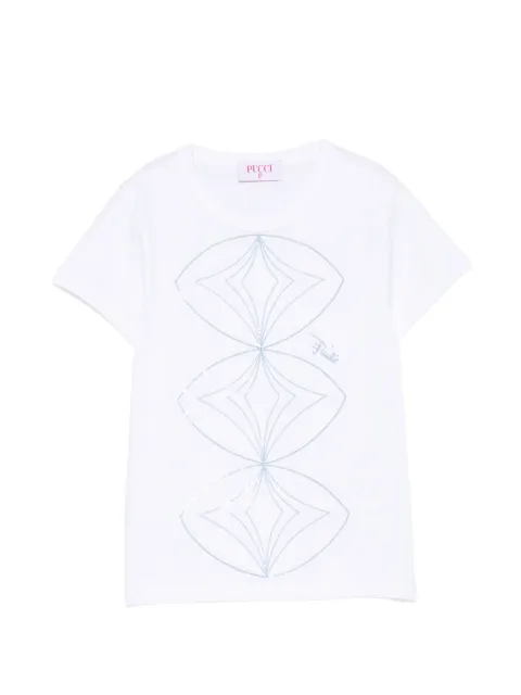 PUCCI Junior sequin-embellished graphic-print cotton T-shirt