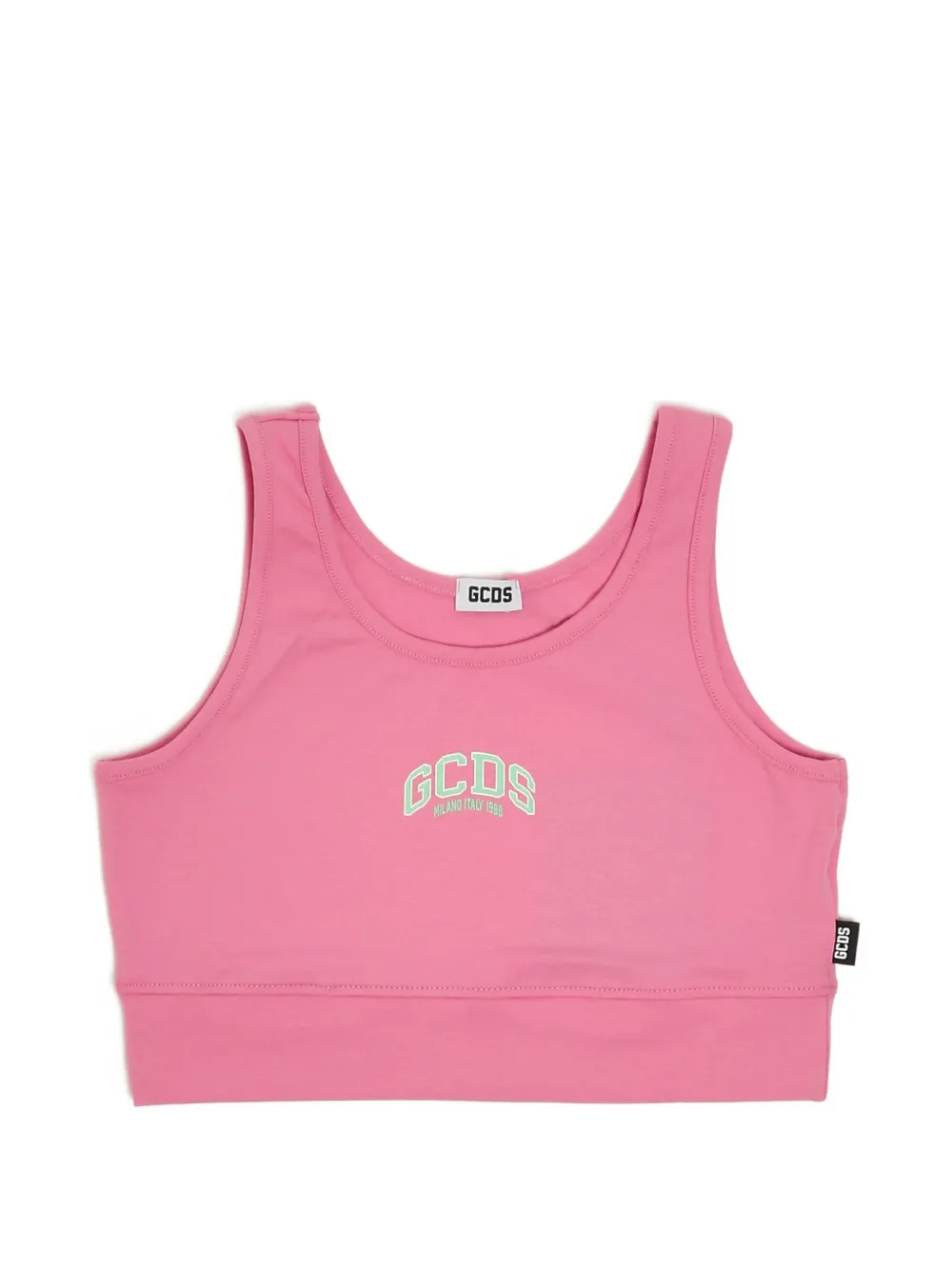 Gcds Kids logo-print cropped top - Rosa