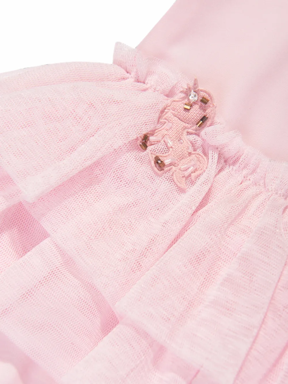 SELINIACTION KIDS Badpak met eenhoorn-patch en ruches Roze