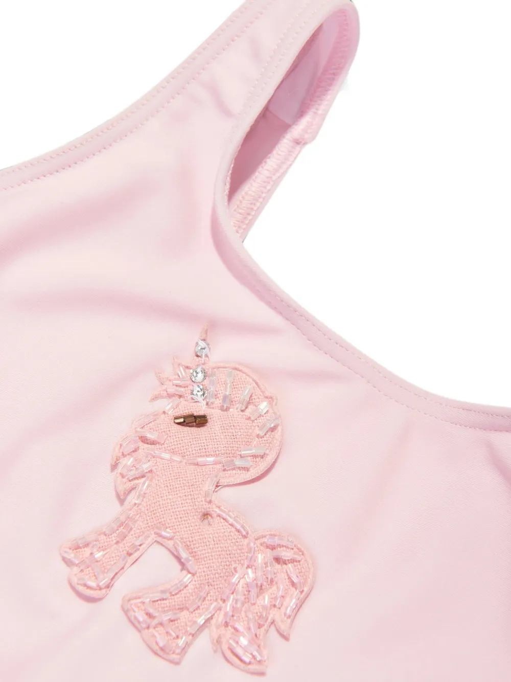 SELINIACTION KIDS Badpak met eenhoorn-patch en ruches Roze