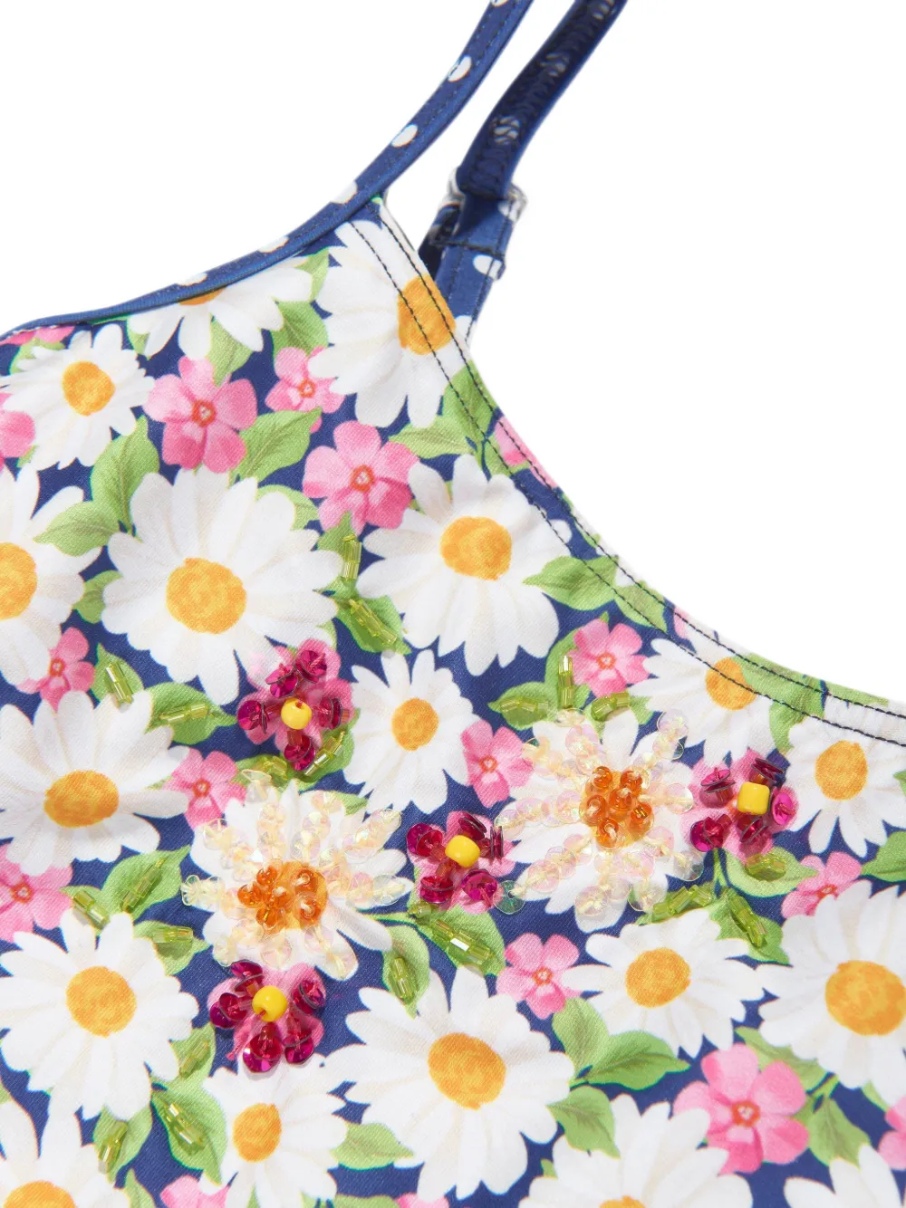 SELINIACTION KIDS Badpak verfraaid met pailletten en bloemenprint Blauw