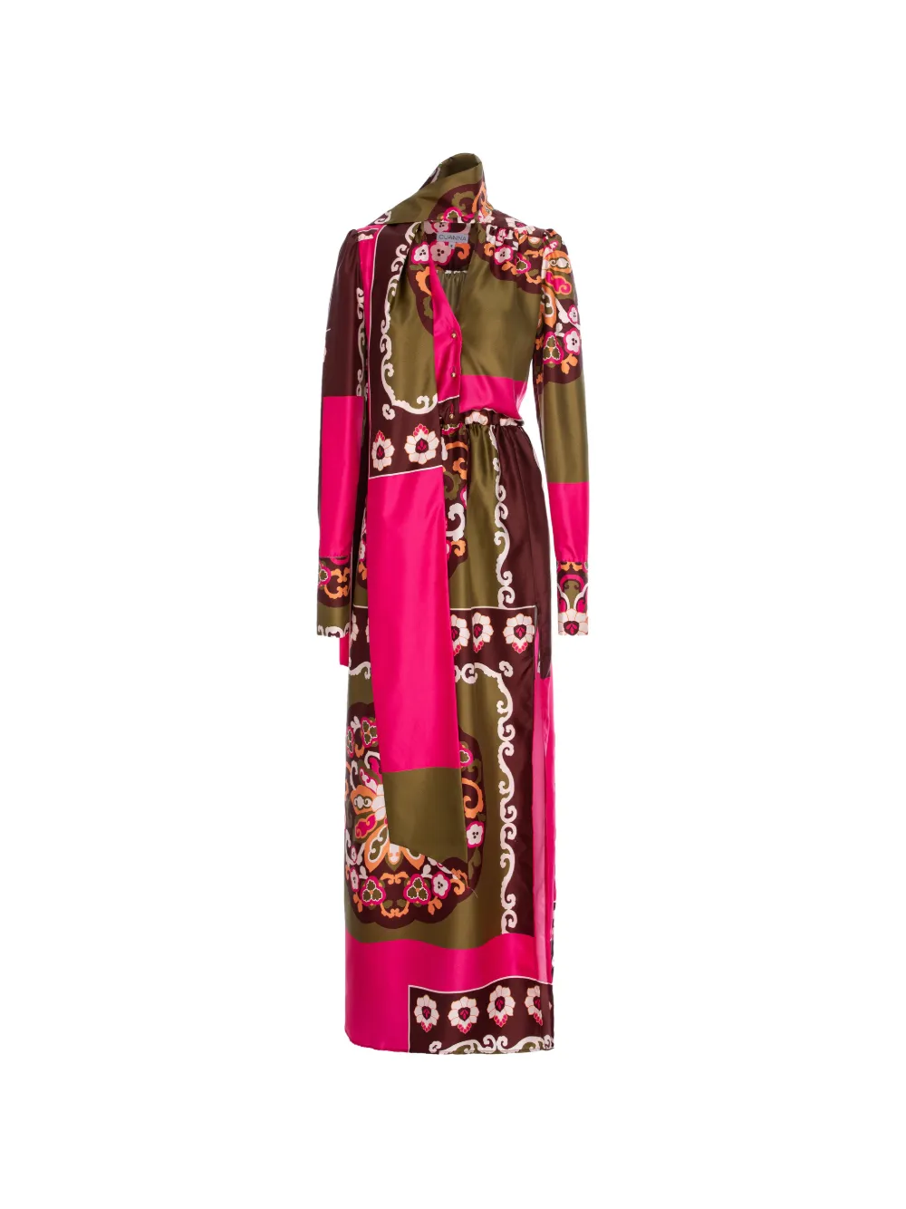 CuAnna floral-print silk-satin dress - Rosa