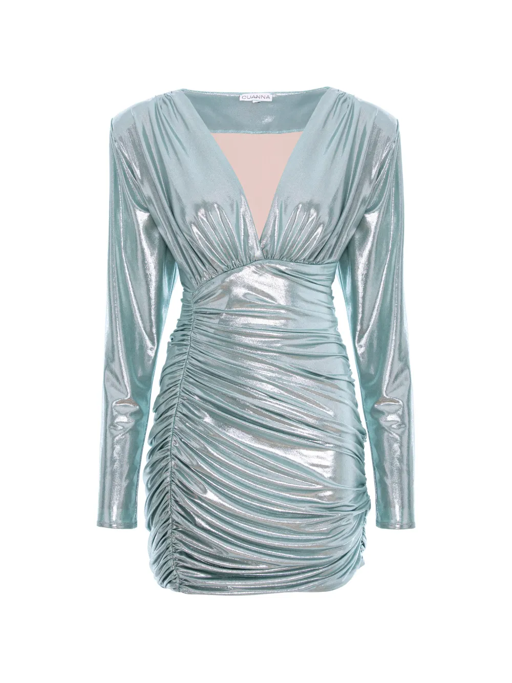 CuAnna Odina metallic-effect mini dress - Blu